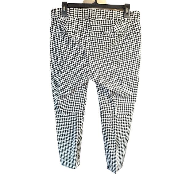 J Crew Winnie Crop Pant Womens 12 Black White Houndstooth Stretch Side Zipper - Picture 3 of 9